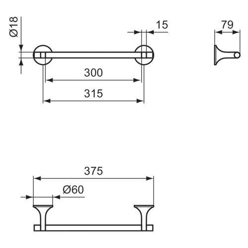 Immagine di Ideal Standard LA DOLCE VITA portasciugamani L.30 cm, finitura cromo T5512AA