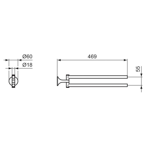Immagine di Ideal Standard LA DOLCE VITA portasciugamani doppio, finitura magnetic grey T5505A5