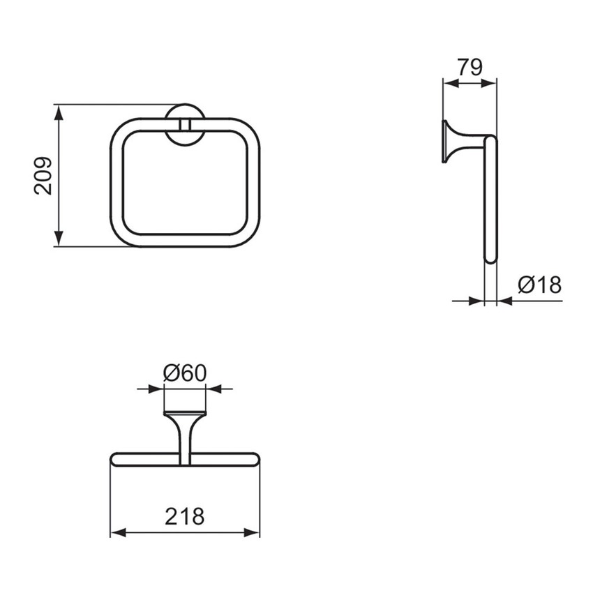 Immagine di Ideal Standard LA DOLCE VITA portasciugamani ad anello squdrato, finitura cromo T5501AA