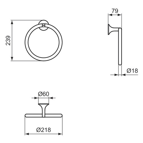 Immagine di Ideal Standard LA DOLCE VITA portasciugamani ad anello, finitura cromo T5502AA
