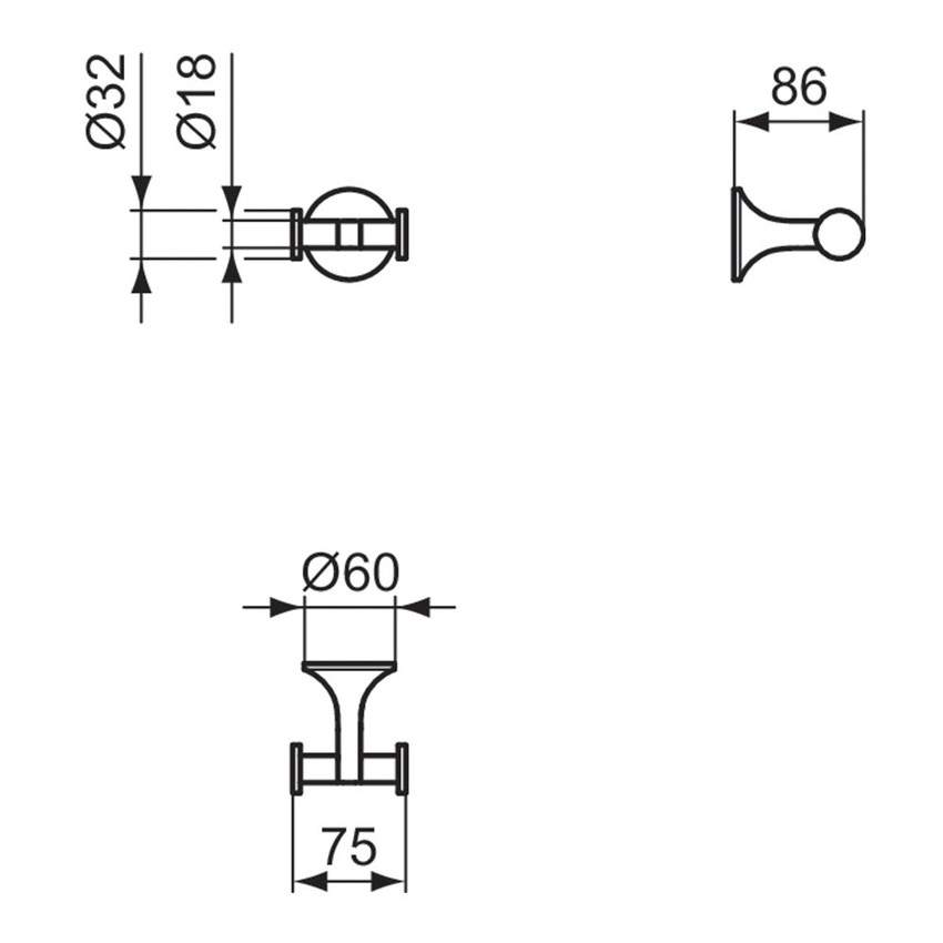 Immagine di Ideal Standard LA DOLCE VITA appendino doppio, finitura cromo T5504AA