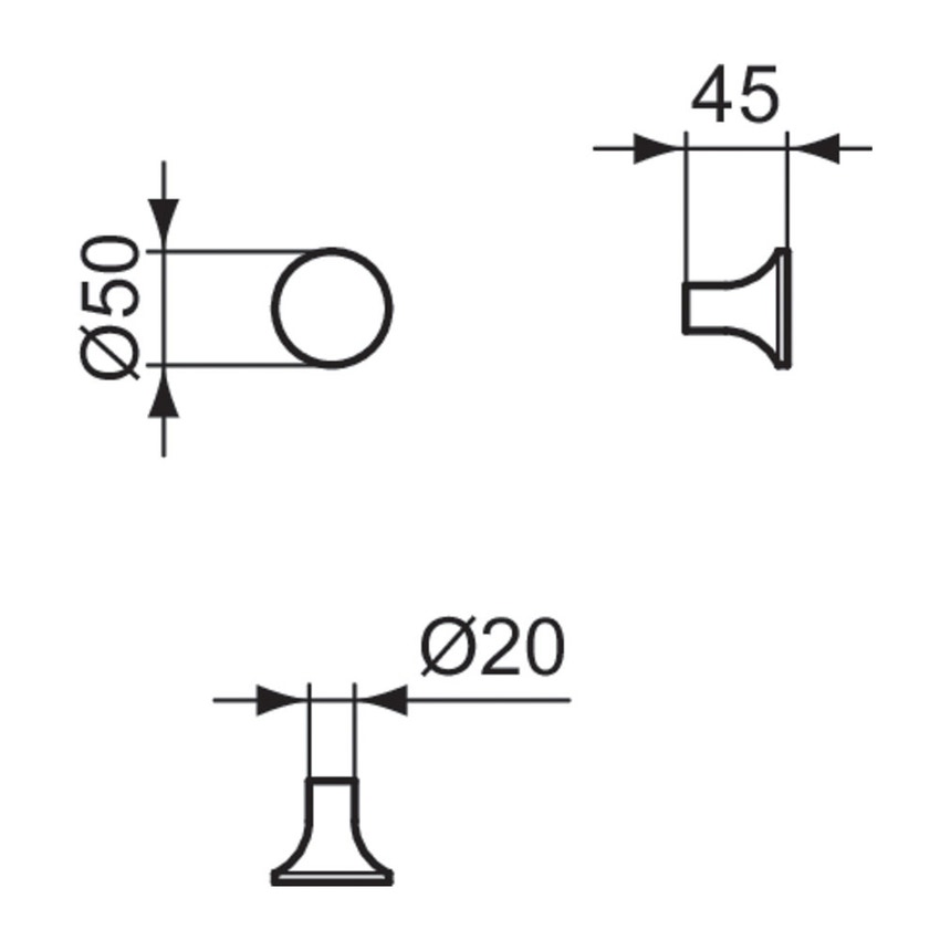 Immagine di Ideal Standard LA DOLCE VITA appendino singolo Ø 5 cm, finitura cromo T5511AA