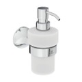 Immagine di Ideal Standard LA DOLCE VITA dispenser per sapone, installazione a parete, in vetro opaco, con supporto metallico, finitura cromo T5510AA