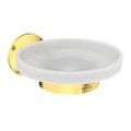 Immagine di Ideal Standard LA DOLCE VITA portasapone a parete, in vetro opaco, con supporto in metallo, finitura brushed gold T5507A2