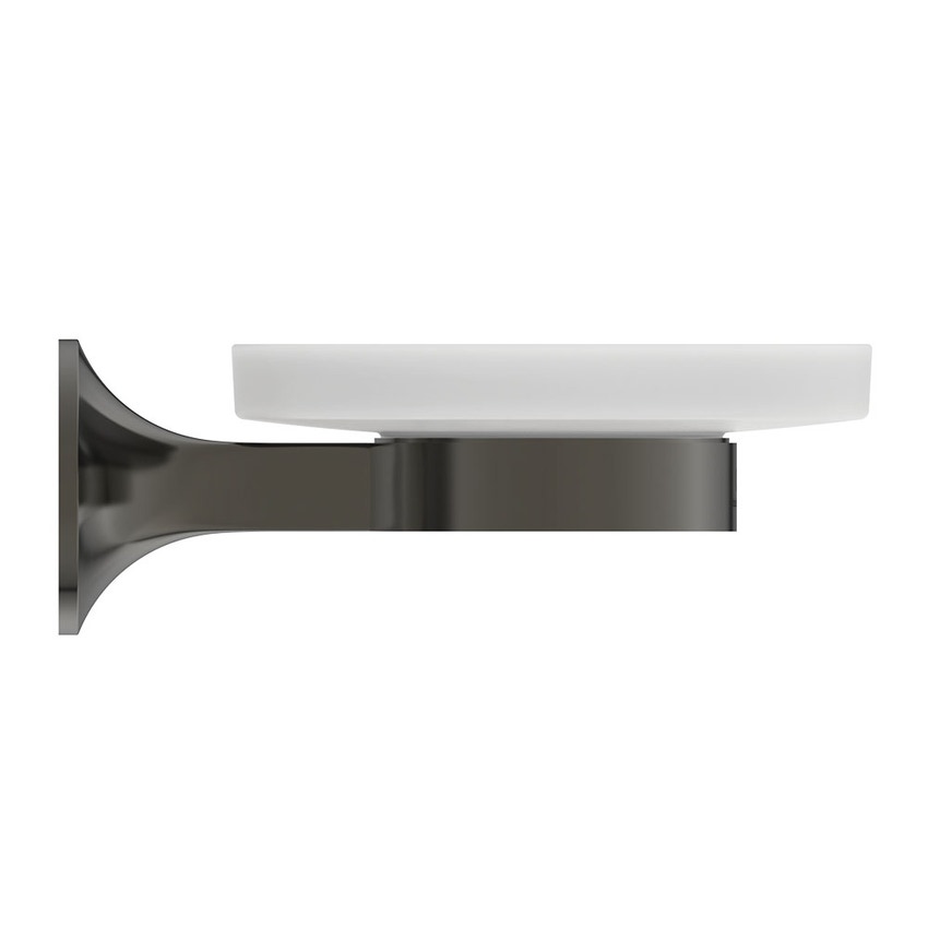 Immagine di Ideal Standard LA DOLCE VITA portasapone a parete, in vetro opaco, con supporto in metallo, finitura magnetic grey T5507A5