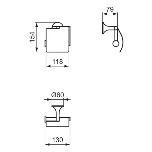 Immagine di Ideal Standard LA DOLCE VITA portarotolo con copertura, per installazione a parete, finitura cromo T5509AA