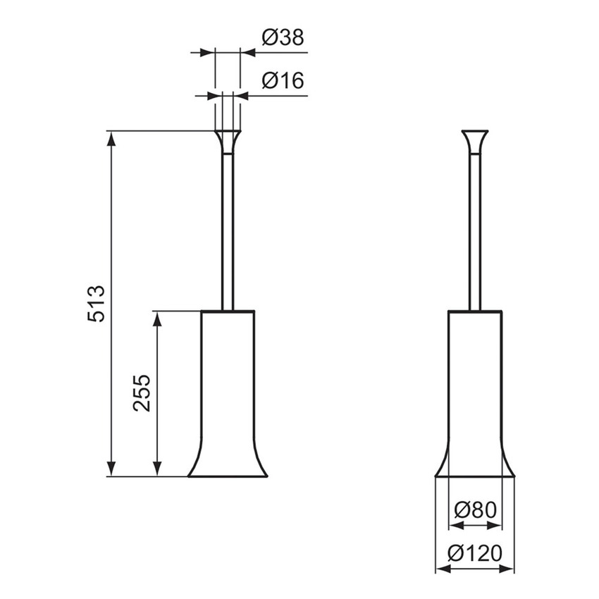 Immagine di Ideal Standard LA DOLCE VITA portascopino per installazione a pavimento, finitura magnetic grey T5494A5