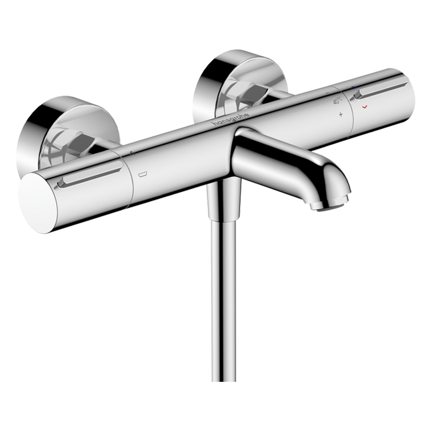 Immagine di Hansgrohe ECOSTAT ELEMENT miscelatore termostatico per vasca, con controllo della temperatura e valvola antiriflusso, finitura cromo 13347000