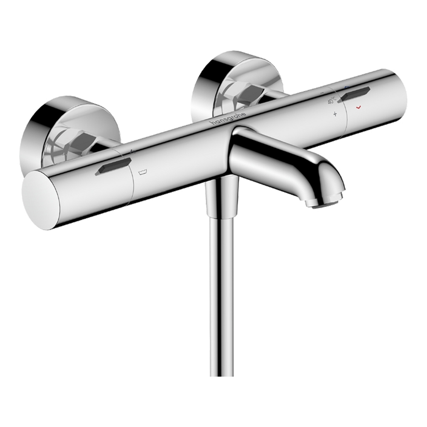 Immagine di Hansgrohe ECOSTAT FINE miscelatore termostatico per vasca, con controllo della temperatura e valvola antiriflusso, finitura cromo 13325000