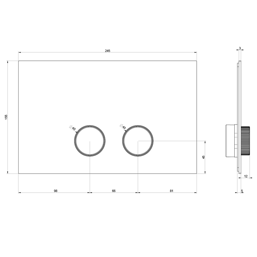 Immagine di Gessi INGRANAGGIO TOTAL LOOK placca di finitura per Geberit Sigma 8 e 12, finitura cromo 54635#031