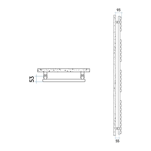 Immagine di Irsap ELLIPSIS_B scaldasalviette 21 tubi, 3 intervalli H.162 L.60 P.5.3 cm, colore bianco ELE060B01IR01NNN01