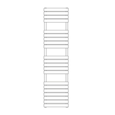 Immagine di Irsap ELLIPSIS_B scaldasalviette 21 tubi, 3 intervalli H.162 L.40 P.5.3 cm, colore bianco ELE040B01IR01NNN01