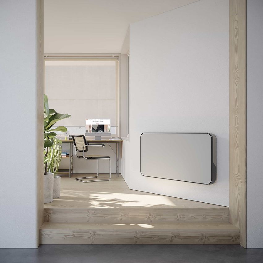 Immagine di Irsap RELAX HYBRID ORIZZONTALE radiatore H.65 L.112 P.10.7 cm, allacciamento sinistro, senza led, colore sablè finitura ruvido Cod.Y4 REHM112AY4ILRHNN