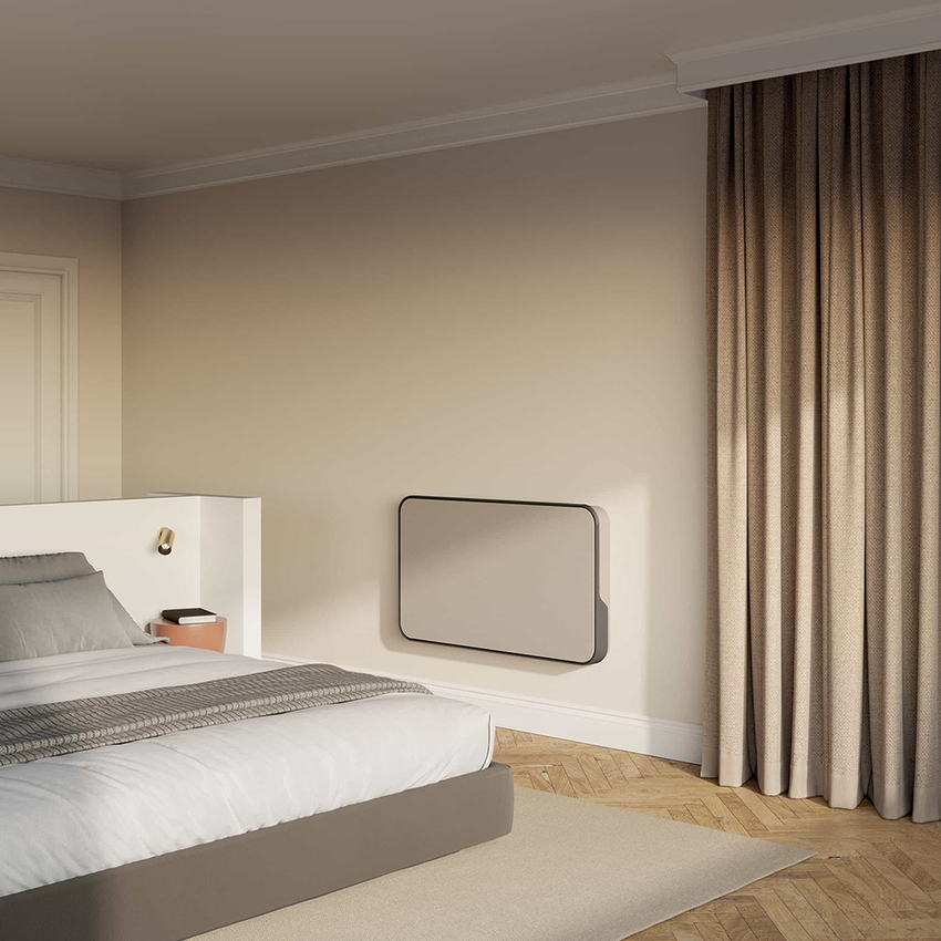 Immagine di Irsap RELAX HYBRID ORIZZONTALE radiatore H.65 L.112 P.10.7 cm, allacciamento sinistro, senza led, colore sablè finitura ruvido Cod.Y4 REHM112AY4ILRHNN