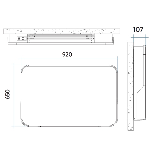 Immagine di Irsap RELAX HYBRID ORIZZONTALE radiatore H.65 L.92 P.10.7 cm, allacciamento destro, senza led, colore nero satinato finitura ruvido Cod.30 REHM092A30IRRHNN01