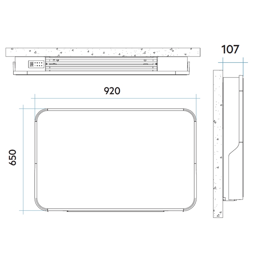 Immagine di Irsap RELAX HYBRID ORIZZONTALE radiatore H.65 L.92 P.10.7 cm, allacciamento destro, senza led, colore nero satinato finitura ruvido Cod.30 REHM092A30IRRHNN01