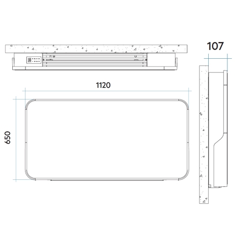 Immagine di Irsap RELAX HYBRID ORIZZONTALE radiatore H.65 L.112 P.10.7 cm, allacciamento sinistro, senza led, colore grigio chiaro finitura opaco Cod.8N REHM112A8NILRHNN