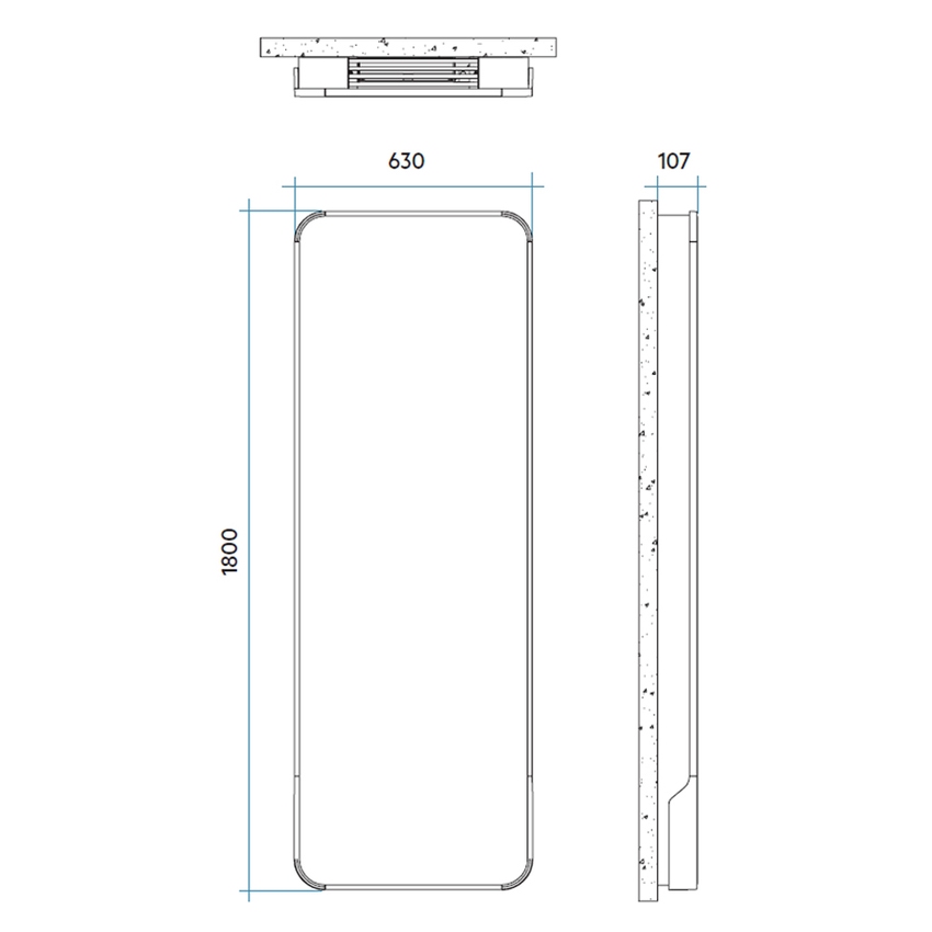 Immagine di Irsap RELAX HYBRID VERTICALE radiatore H.180 L.63 P.10.7 cm, senza led, colore grigio medio finitura ruvido Cod.4D REHL060A4DIRCHNN01
