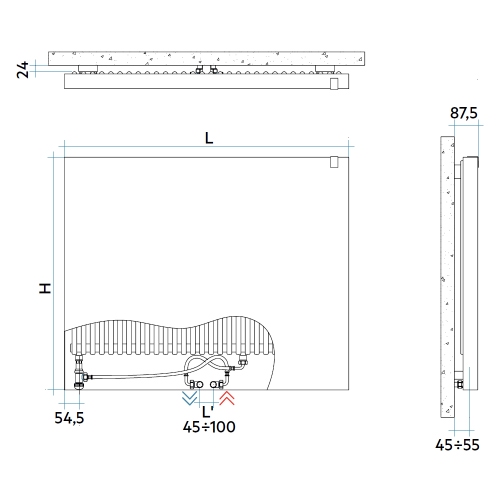 Immagine di Irsap RELAX OVER POWER radiatore H.86,8 L.140,1 P.6,35 cm, colore bianco standard finitura lucido Cod.01 REOH140B01IR01AN01
