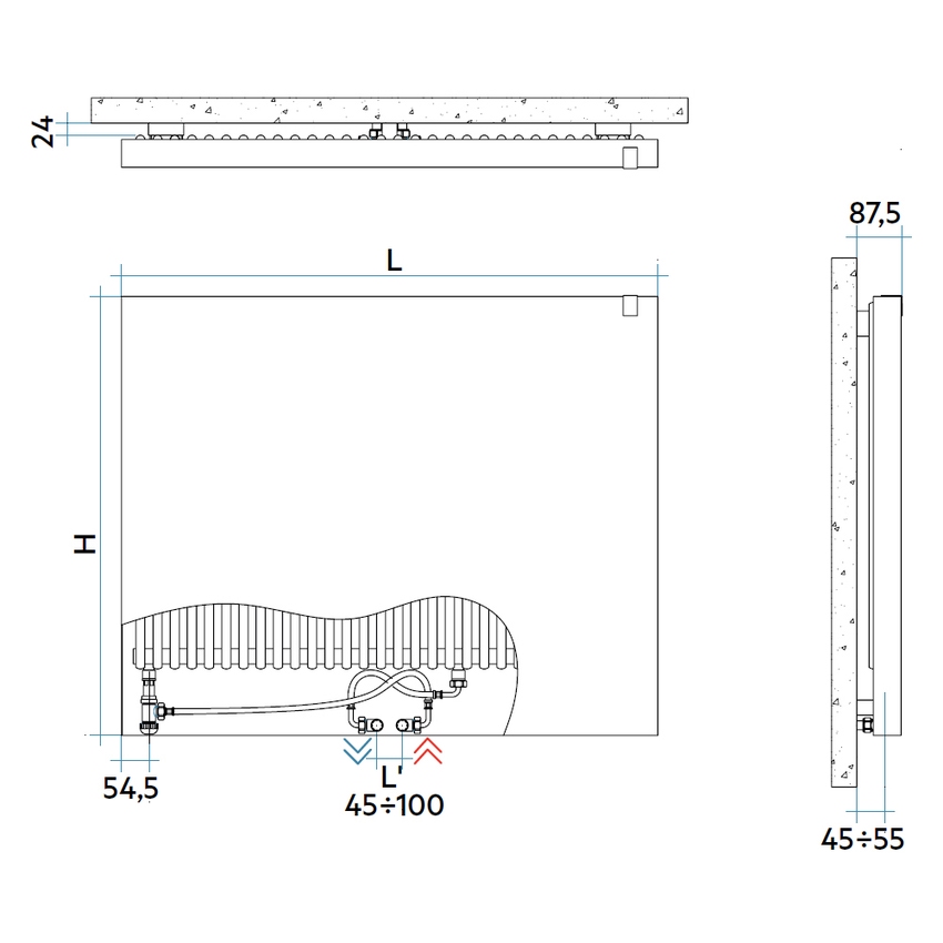Immagine di Irsap RELAX OVER POWER radiatore H.86,8 L.65,3 P.6,35 cm, colore bianco standard finitura lucido Cod.01 REOH065B01IR01AN01