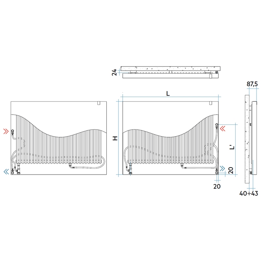 Immagine di Irsap RELAX RENOVA radiatore H.68,8 L.93,2 P.6,35 cm, attacco laterale con interasse da 500 a 600 mm, colore bianco standard finitura lucido Cod.01 RENI093B01IRL1AN01