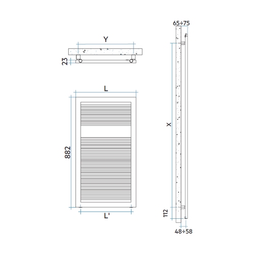 Immagine di Irsap LIKE scaldasalviette, 31 tubi, 1 intervallo, H.88,2 L.53,2 P.3,5 cm, colore bianco standard finitura lucido Cod.01 FCS053B01IR01NNN02