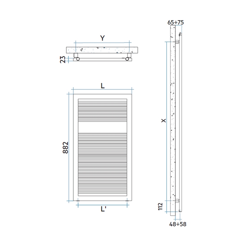 Immagine di Irsap LIKE scaldasalviette, 31 tubi, 1 intervallo, H.88,2 L.63,2 P.3,5 cm, colore bianco standard finitura lucido Cod.01 FCS063B01IR01NNN02