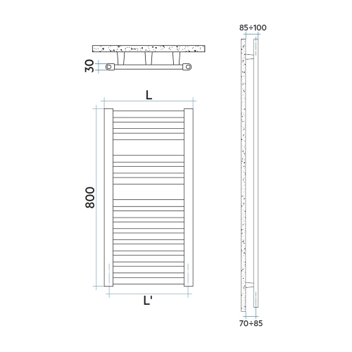 Immagine di Irsap PAREO scaldasalviette, 14 tubi, 2 intervalli, H.80 L.75 P.3 cm, colore bianco standard finitura lucido Cod.01 PTS075B01IR01NNN01