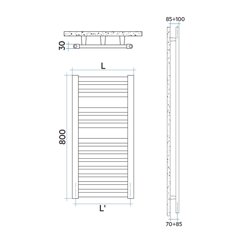 Immagine di Irsap PAREO scaldasalviette, 14 tubi, 2 intervalli, H.80 L.75 P.3 cm, colore bianco standard finitura lucido Cod.01 PTS075B01IR01NNN01