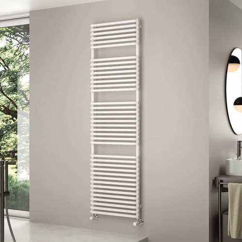 Immagine di Irsap NET scaldasalviette, 18 tubi, 1 intervallo, H.80 L.50 P.6,7 cm, colore bianco standard finitura lucido Cod.01 NTS050B01IR01NNN03