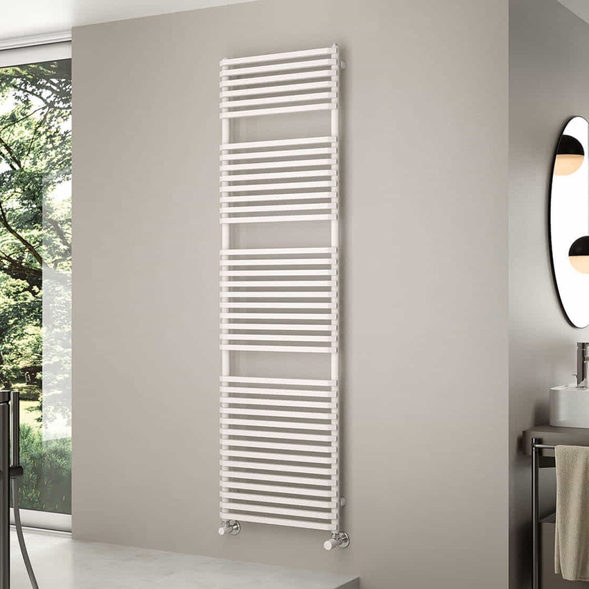 Immagine di Irsap NET scaldasalviette, 18 tubi, 1 intervallo, H.80 L.50 P.6,7 cm, colore bianco standard finitura lucido Cod.01 NTS050B01IR01NNN03