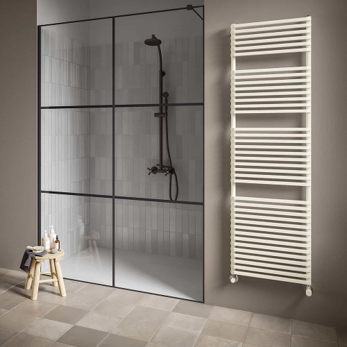 Immagine di Irsap NET scaldasalviette, 18 tubi, 1 intervallo, H.80 L.50 P.6,7 cm, colore bianco standard finitura lucido Cod.01 NTS050B01IR01NNN03