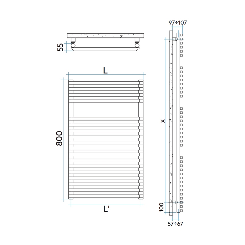 Immagine di Irsap NET scaldasalviette, 18 tubi, 1 intervallo, H.80 L.50 P.6,7 cm, colore bianco standard finitura lucido Cod.01 NTS050B01IR01NNN03