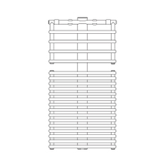 Immagine di Irsap GET UP scaldasalviette, 20 tubi, 1 intervallo, H.107,6 L.55 P.7 cm, colore bianco standard finitura lucido Cod.01 GUM055B01IR05NNN01