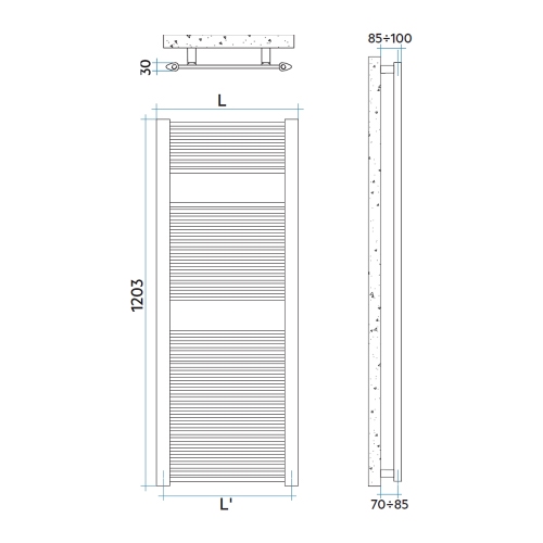 Immagine di Irsap FILO scaldasalviette, 46 tubi, 2 intervalli, H.120.3 L.46,6 P.3 cm, colore bianco standard finitura lucido Cod.01 FIM046B01IR01NNN01