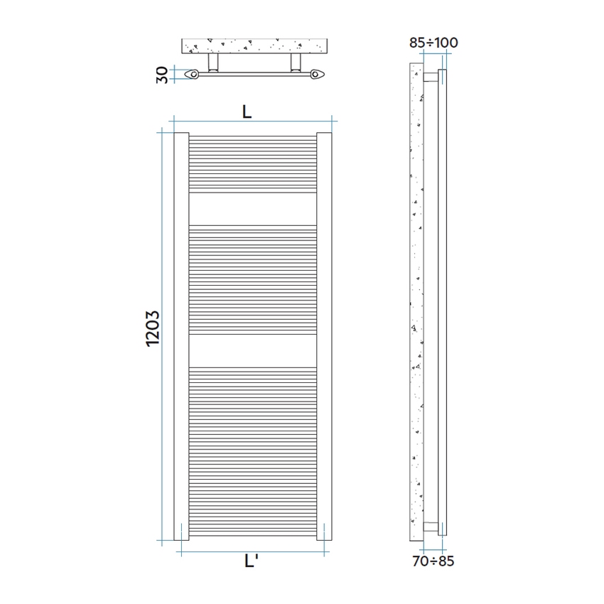 Immagine di Irsap FILO scaldasalviette, 46 tubi, 2 intervalli, H.120,3 L.51,6 P.3 cm, colore bianco standard finitura lucido Cod.01 FIM051B01IR01NNN02
