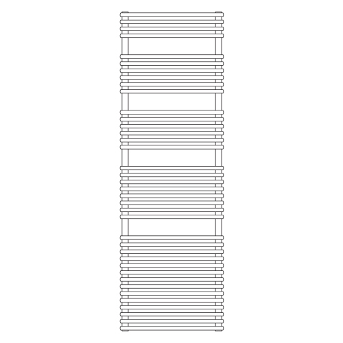 Immagine di Irsap FLAUTO scaldasalviette, 38 tubi, 4 intervalli, H.155,8 L.75,6 P.4,6 cm, colore nero grafite finitura ruvido Cod.18 FTL075B18IR01NNN01