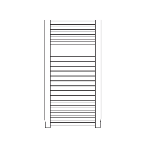 Immagine di Irsap NOVO scaldasalviette, 19 tubi, 1 intervallo, H.76,4 L.55 P.3 cm, colore bianco standard finitura lucido Cod.01 NOP055B01IR01NNN01