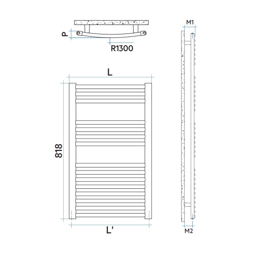 Immagine di Irsap VENUS scaldasalviette, 15 tubi, 2 intervalli, H.81,8 L.59,5 P.5,7 cm, colore bianco standard finitura lucido Cod.01 MIS060B01IR01NNN01