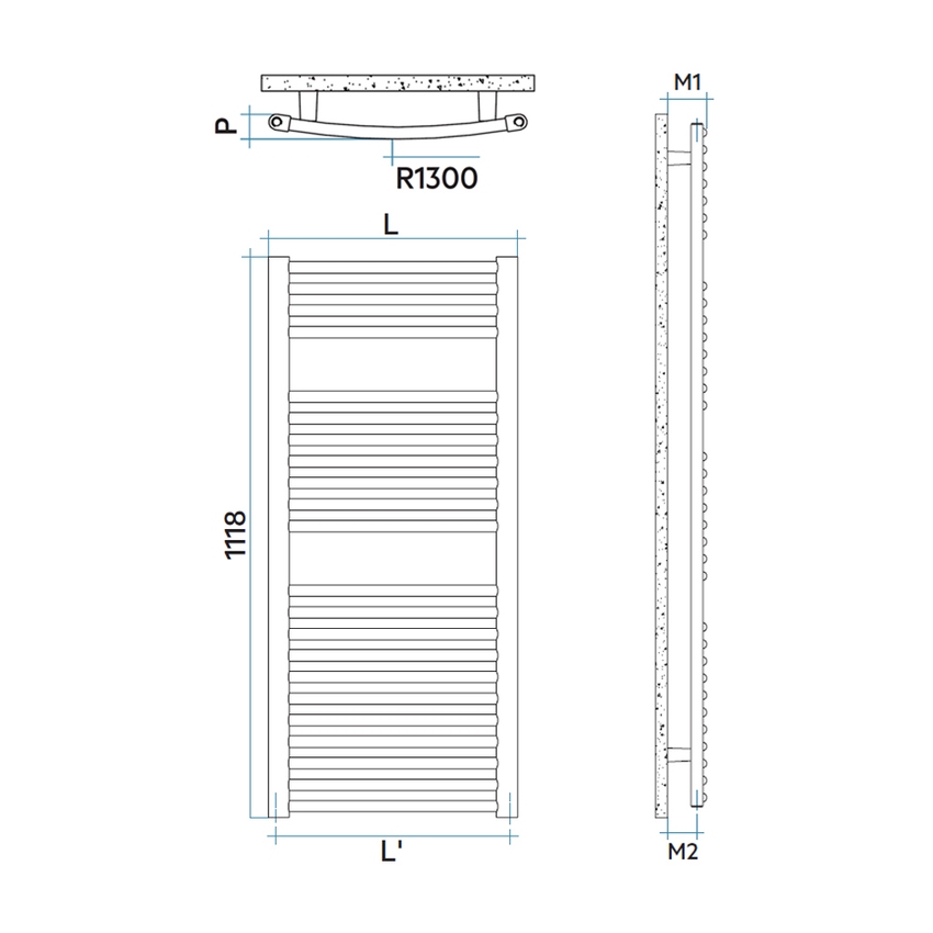 Immagine di Irsap VENUS scaldasalviette, 22 tubi, 2 intervalli, H.111,8 L.49,7 P.4,8 cm, colore bianco standard finitura lucido Cod.01 MIM050B01IR01NNN02