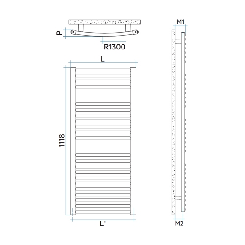 Immagine di Irsap VENUS scaldasalviette, 22 tubi, 2 intervalli, H.111,8 L.59,5 P.5,7 cm, colore bianco standard finitura lucido Cod.01 MIM060B01IR01NNN01