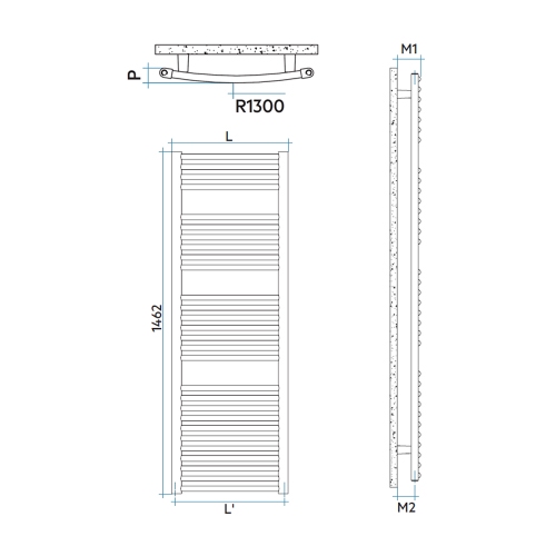 Immagine di Irsap VENUS scaldasalviette, 28 tubi, 3 intervalli, H.146,2 L.74 P.7,6 cm, colore bianco standard finitura lucido Cod.01 MIL075B01IR01NNN02