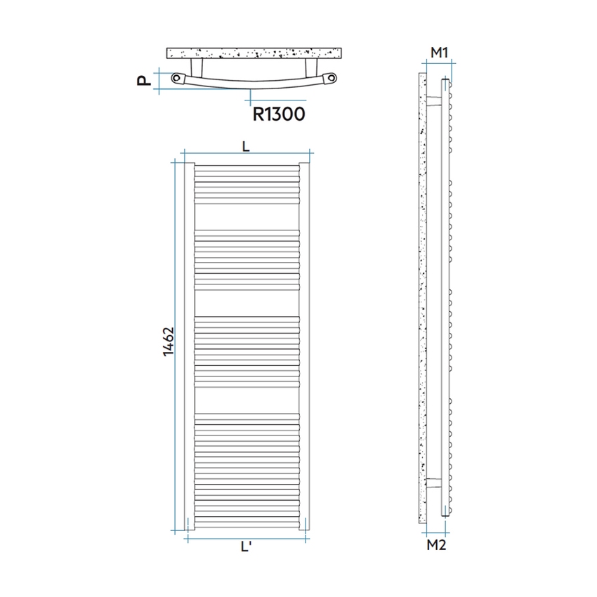Immagine di Irsap VENUS scaldasalviette, 28 tubi, 3 intervalli, H.146,2 L.74 P.7,6 cm, colore bianco standard finitura lucido Cod.01 MIL075B01IR01NNN02