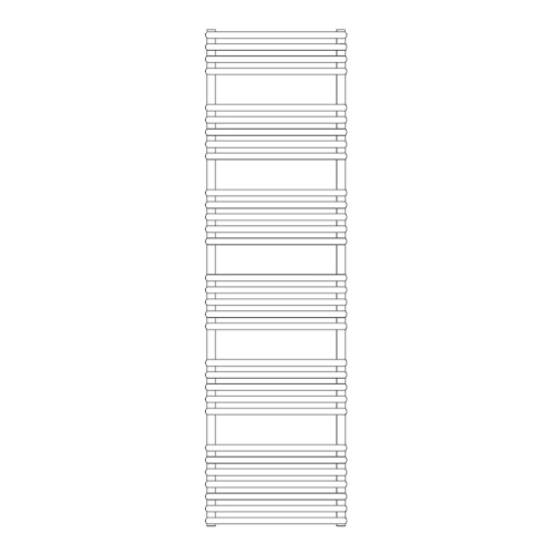 Immagine di Irsap KART scaldasalviette, 31 tubi, 5 intervalli, H.175,7 L.60 P.5 cm, colore bianco standard finitura lucido Cod.01 KAE060B01IR01NNN01