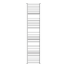 Immagine di Irsap GEO scaldasalviette 37 tubi 3 intervalli, H.185 L.50 P.3 cm, colore bianco standard finitura lucido Cod.01 ECE050B01IR01NNN01