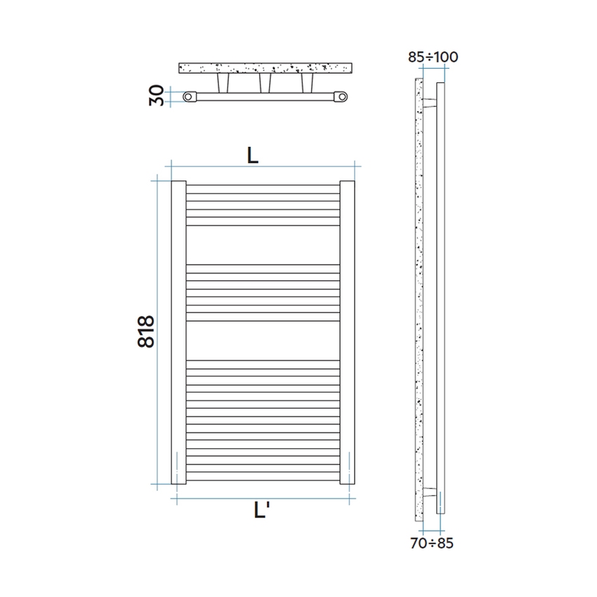 Immagine di Irsap ARES scaldasalviette, 15 tubi, 2 intervalli, H.81,8 L.58 P.3 cm, colore bianco standard finitura lucido Cod.01 EIS058B01IR01NNN01