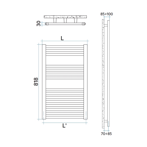 Immagine di Irsap ARES scaldasalviette, 15 tubi, 2 intervalli, H.81,8 L.38 P.3 cm, colore bianco standard finitura lucido Cod.01 EIS038B01IR01NNN01