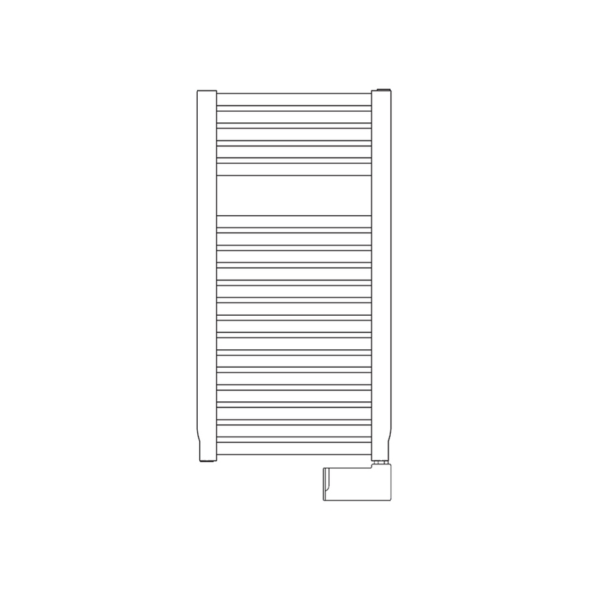 Immagine di Irsap NOVO ELETTRICO scaldasalviette, 19 tubi, 1 intervallo, H.76,4 L.50 P.3 cm, con interruttore ON/OFF, colore bianco finitura lucido Cod.01 NOP050I01IR01NNN02