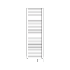 Immagine di Irsap NOVO ELETTRICO scaldasalviette, 29 tubi, 2 intervalli, H.119,6 L.50 P.3 cm, con interruttore ON/OFF, colore bianco standard finitura lucido Cod.01 NOM050I01IR01NNN01