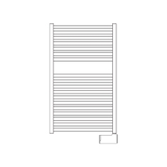 Immagine di Irsap QUADRE' ELETTRICO scaldasalviette 18 tubi, 1 intervallo, H.87,2 L.53 P.4,2 cm, con controllo elettronico, colore bianco standard finitura lucido QSS053H01IR01NNN01